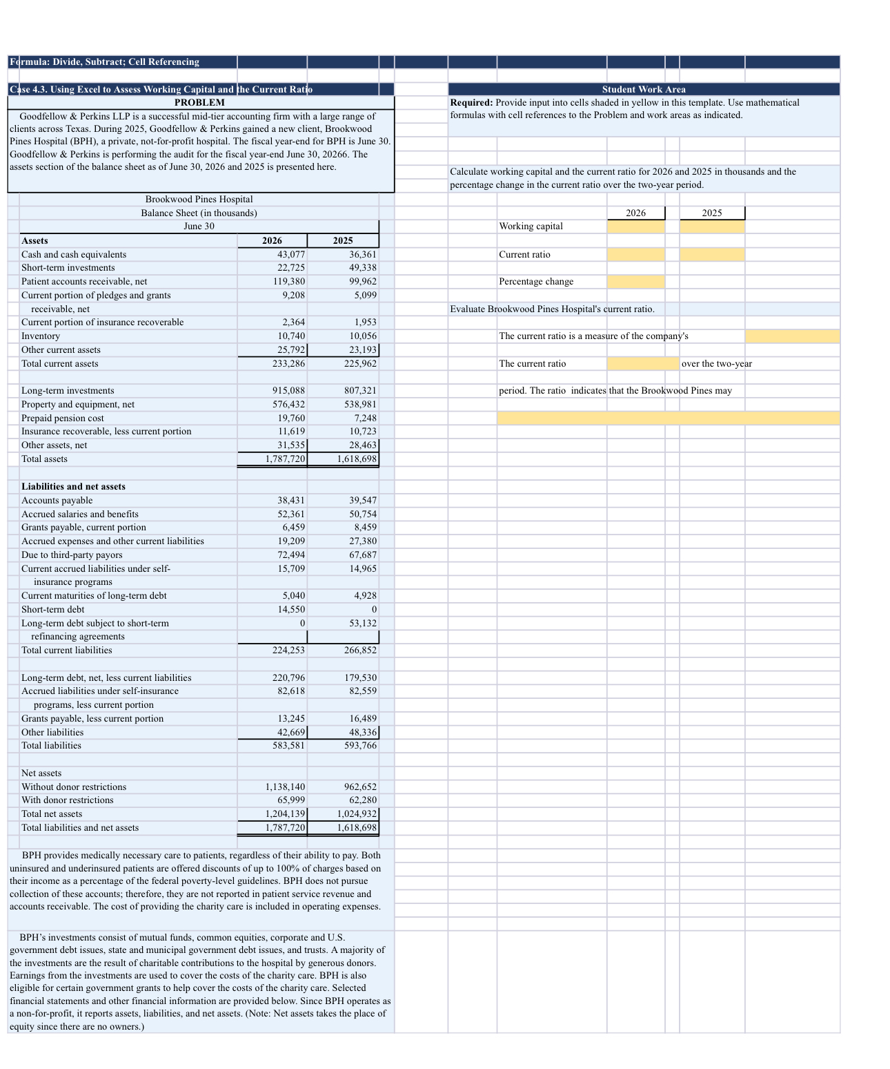 rrnula: DiGde. Subtract: Cell Reterencing C sc 4.3. Using Excel to Assess