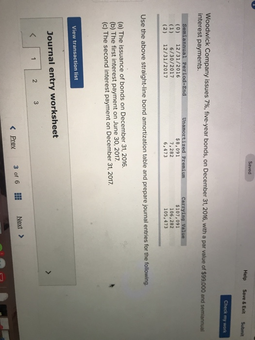  Saved Help Save & Exit Submit Check my weork Woodwick Company