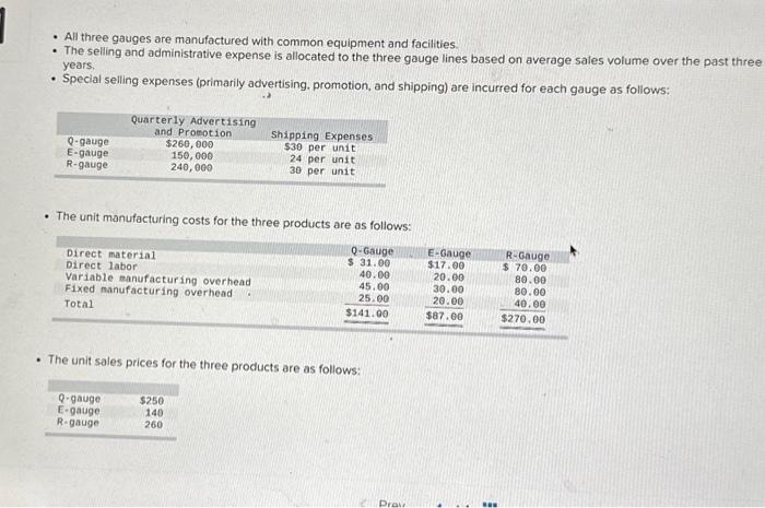 i am not understanding. HELP Alberta Gauge Company, Ltd, a small manufacturing