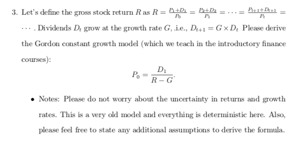 PE 1+1 P: P. 3. Let's define the gross stock return