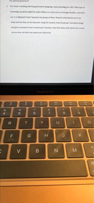  the optimal placement 2. Your team is working with the desire