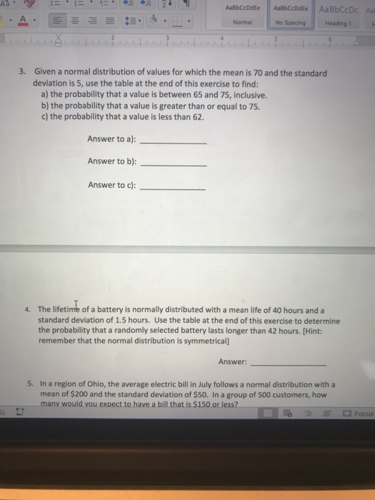  ' . Normal No Spacing Heading 1 3. Given a normal