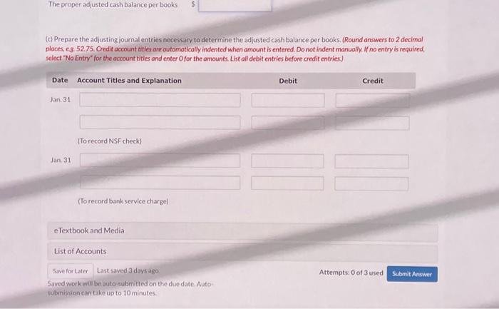  i need asap plz help (c) Prepare the adjusting journal entries