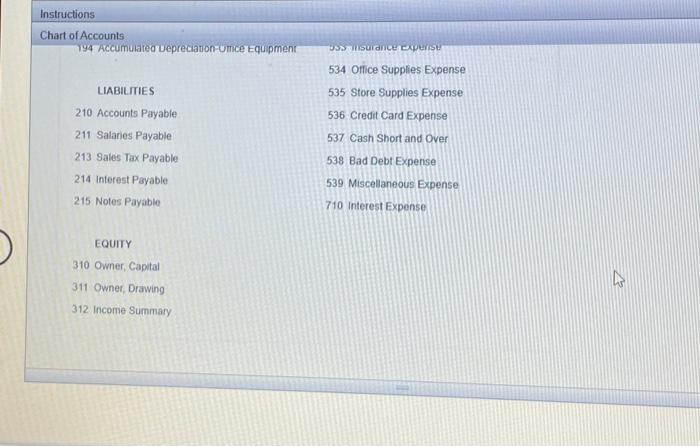 Merchandise inventory 145 Office Supplies 146 Store Supplies REVENUE 410 Sales 610