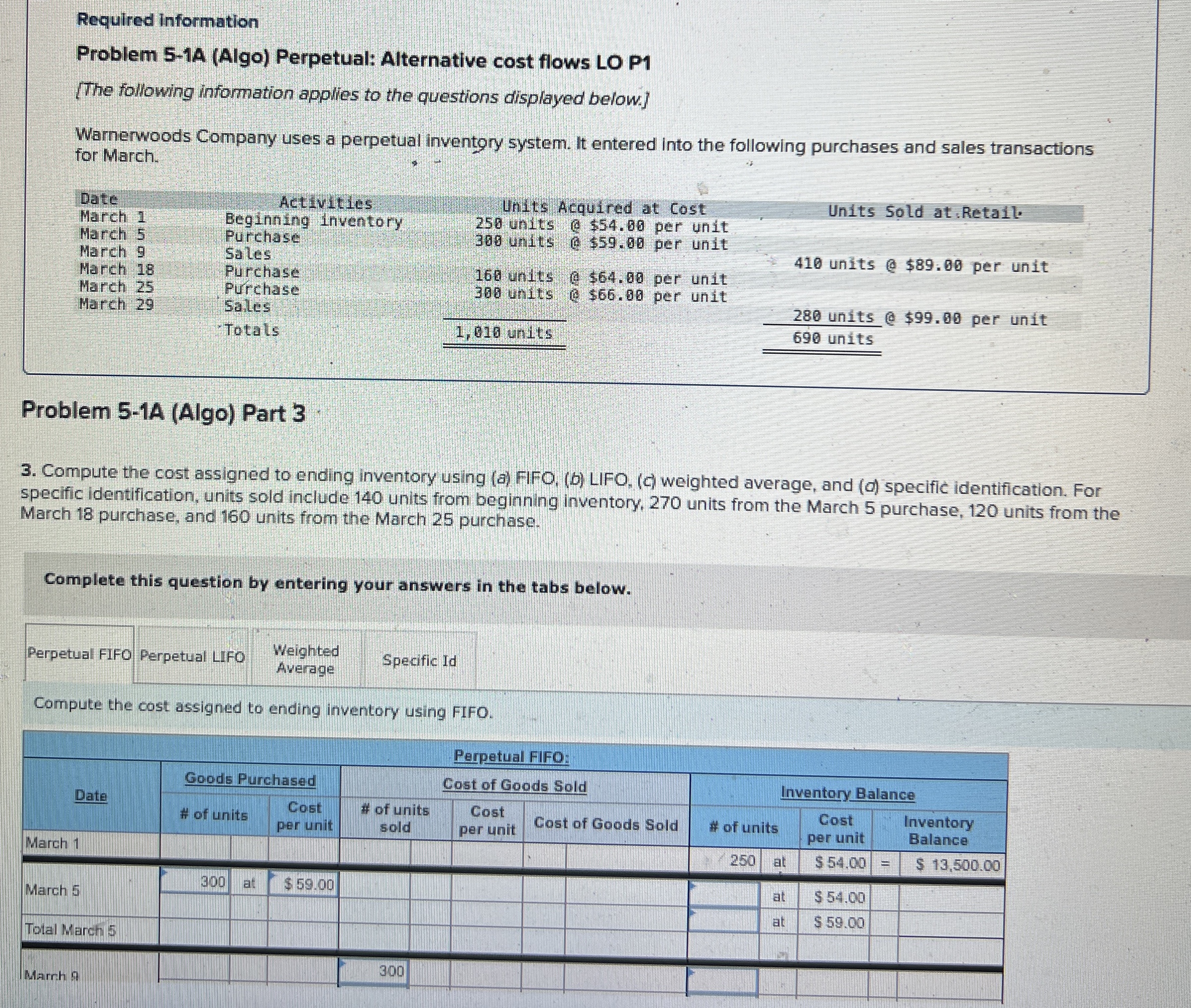  Compute the cost assigned to ending incentory using (a) FIFO, (b)