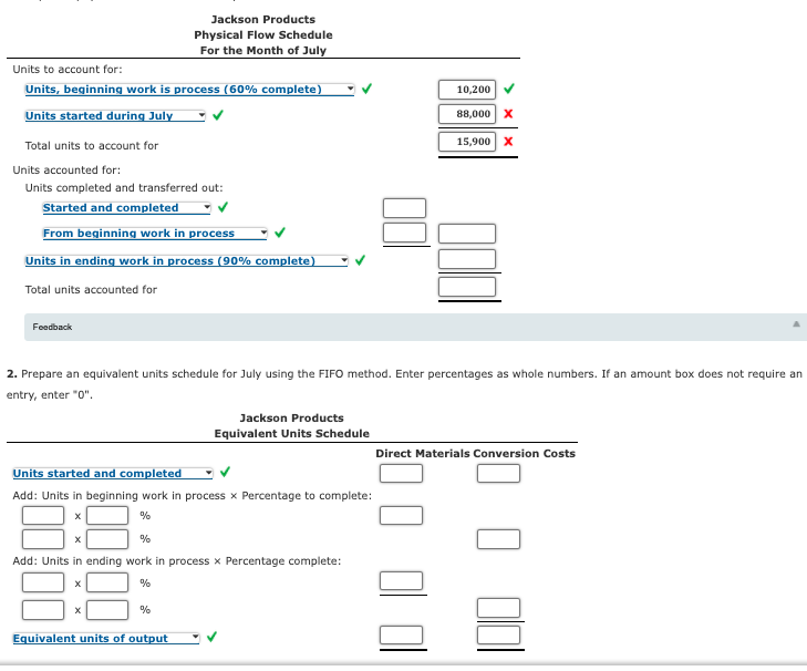 Unit Information with BWIP, FIFO Method Jackson Products produces a barbeque sauce