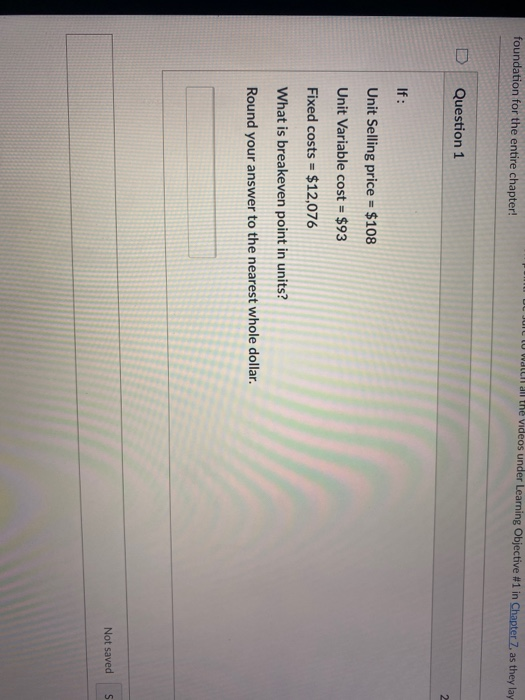  foundation for the entire chapter! UIC l wall all the videos