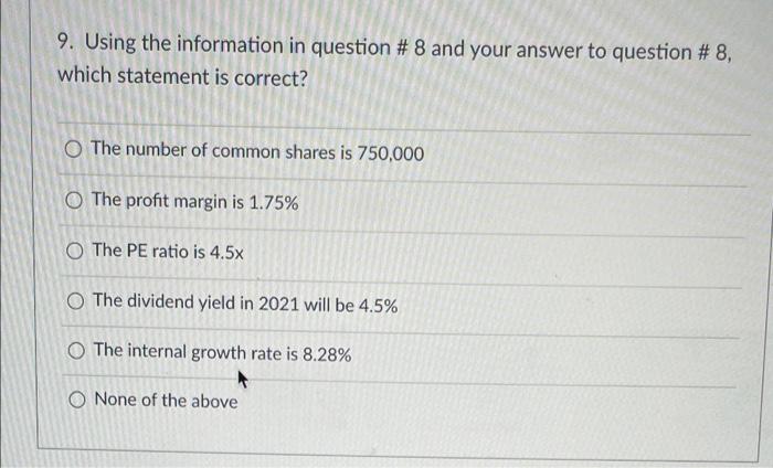 The next two questions pertain to the problem below: You researched Jersey