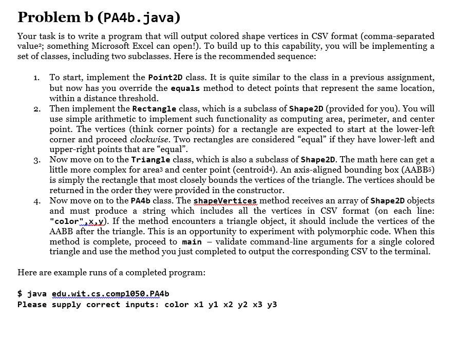 This problem is written in JAVA language and it needs to pass