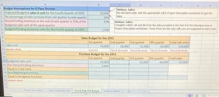 I need the formulas for Part B_Data File Budget. Part B. Preparation