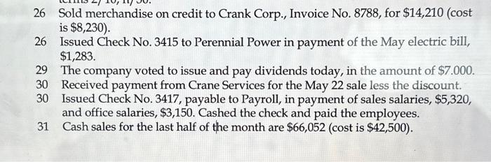 n/10EOM. 25 Purchased $3,080 of merchandise from Preston Products, invoice dated May