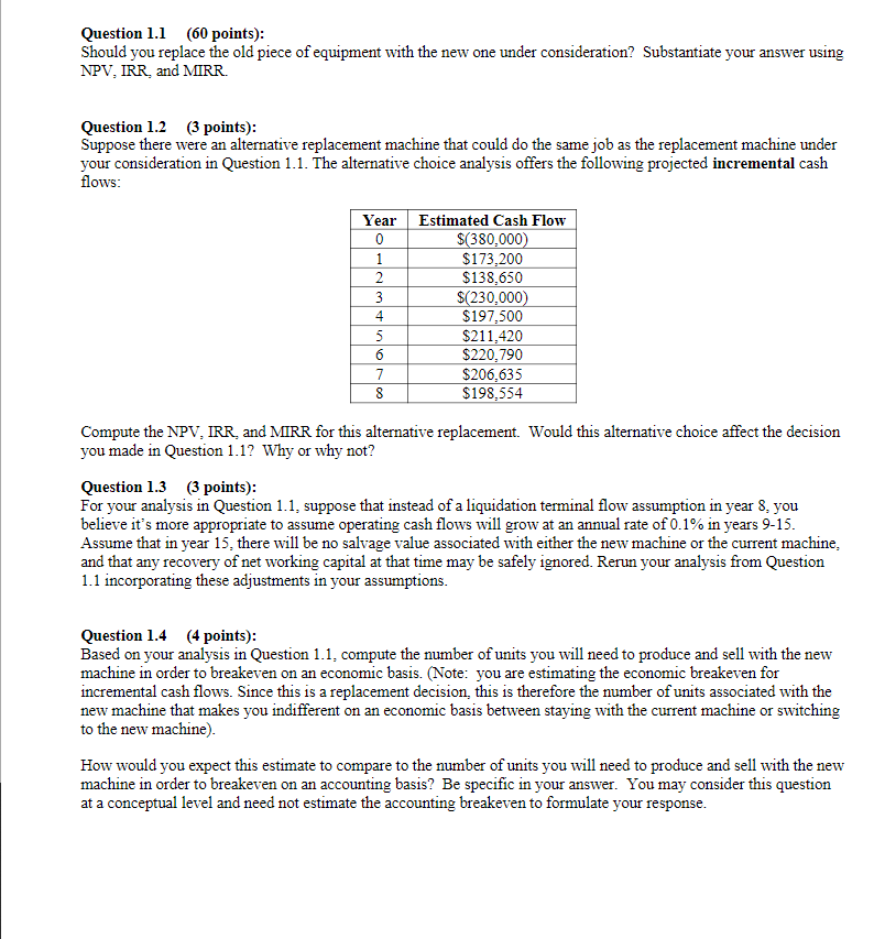 new machine that has an 8-year life. The purchase price of the