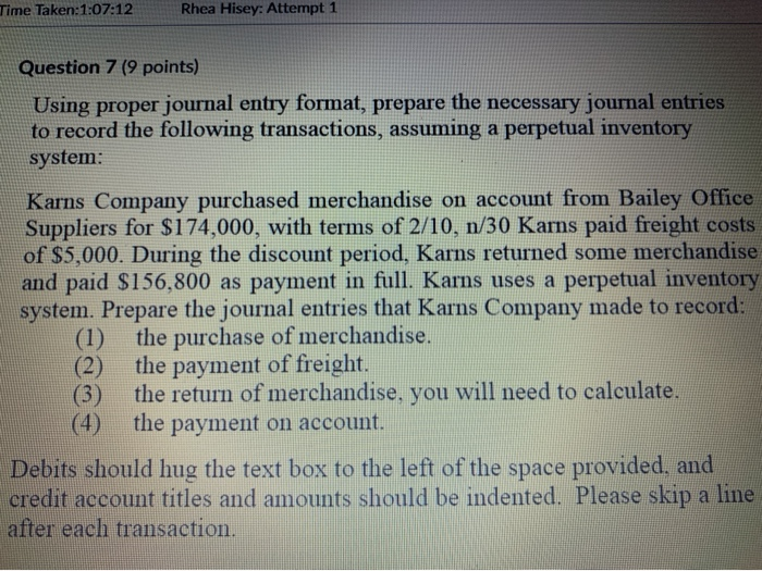 using proper journal entry format, prepare the necessary journal entries to record