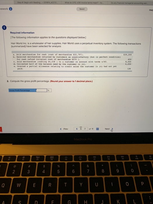  What do ework 0 Required information The following information applies to