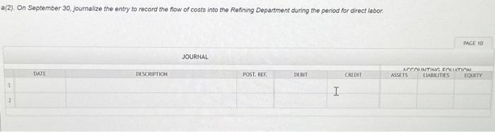 30 , journalize the entry to record the flow of costs into