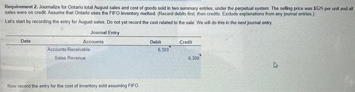 The selling price was $525 per unit and all sales were on