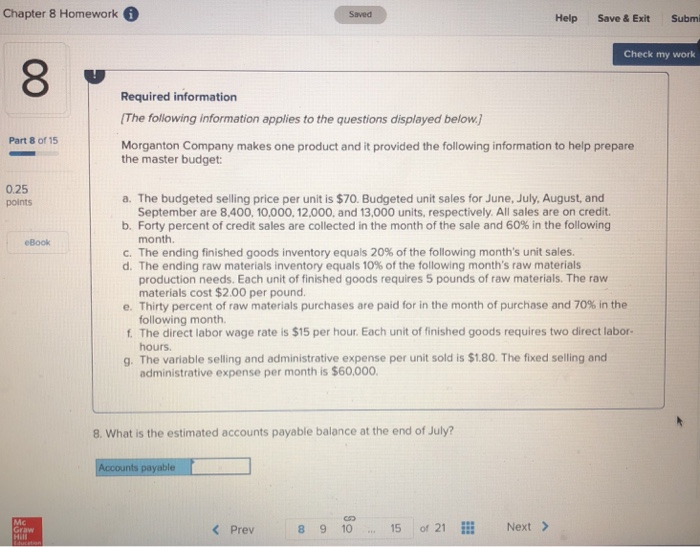 work Required information The following information applies to the questions displayed below]