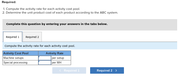 2. Determine the unit product cost of each product according to the