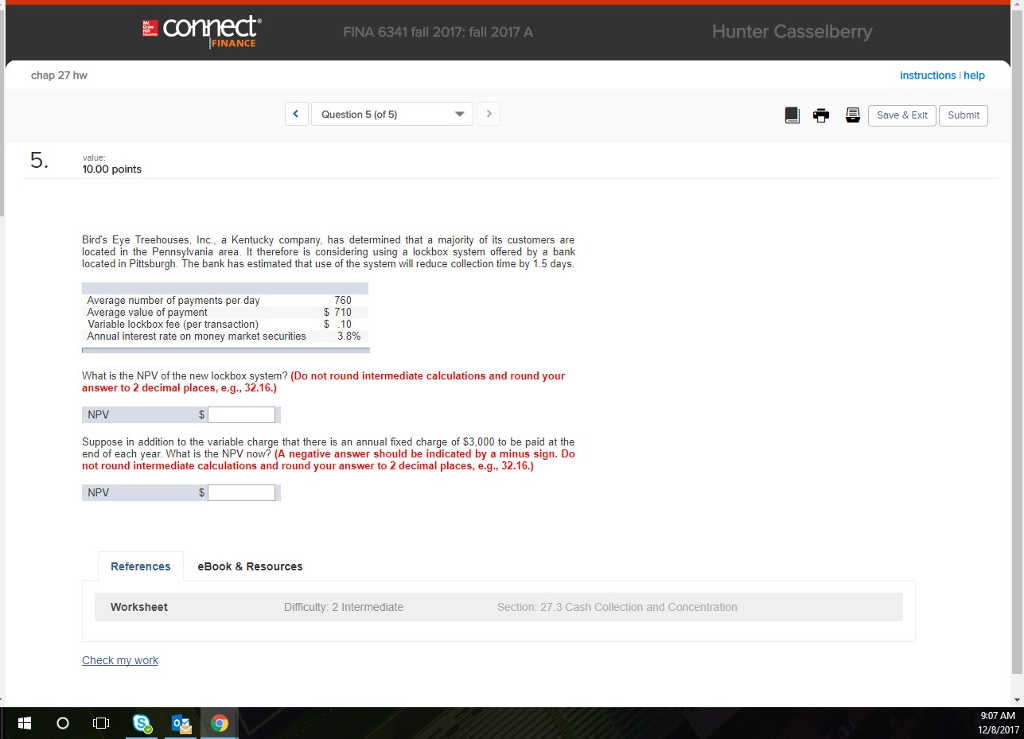  E connect FINA 6341 fall 2017; fall 2017 A Hunter Casselberry