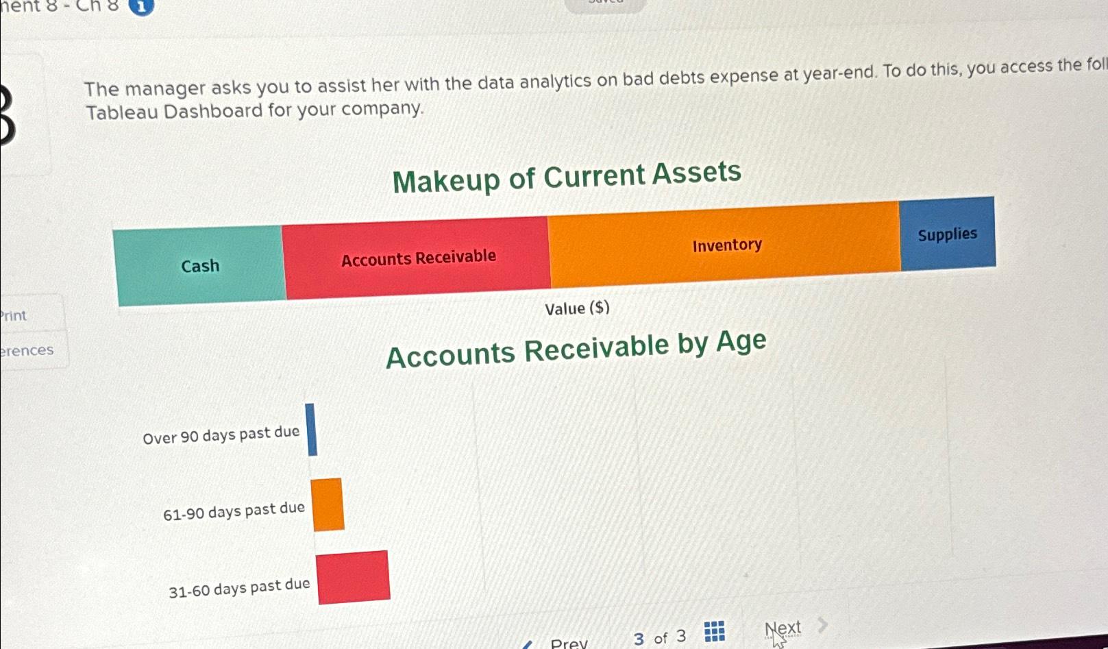  The manager asks you to assist her with the data analytics