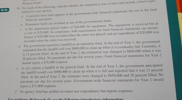 determine if each statement is true or false and explain why