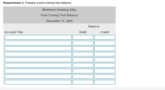 How do I solve this? Please include all information Requirement 2. Prepare