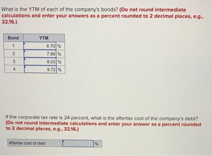 payments. The bonds are listed in the table below. Bond Coupon Rate