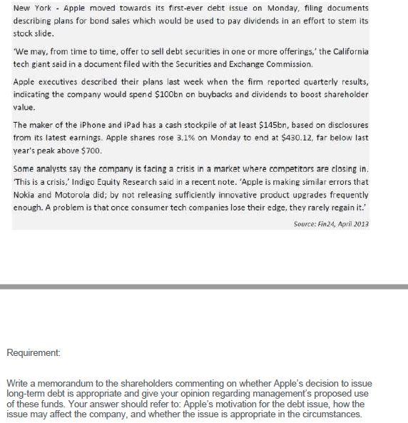  50 Marks New York - Apple moved towards its first-ever debt