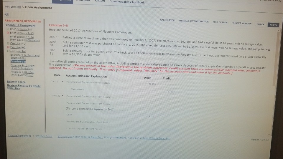 CALCULATOR MESSAGE HY INSTRUCTOR FULL SCREEN PRINTER VERSION BACK NEXT ccEsercise 9