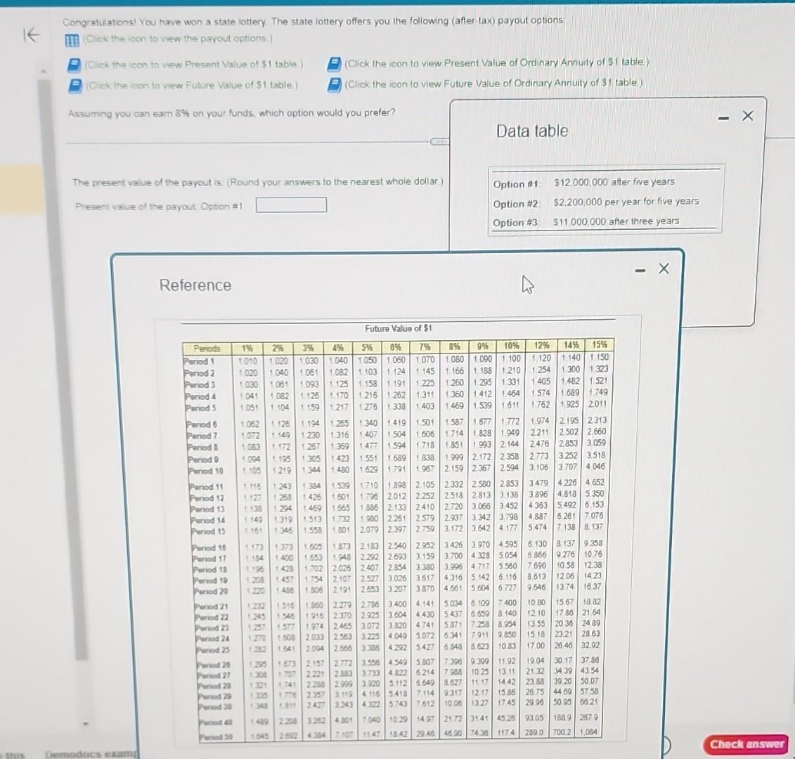 pe year for five years Option $3.311,000,000 after three years Congratulations' You