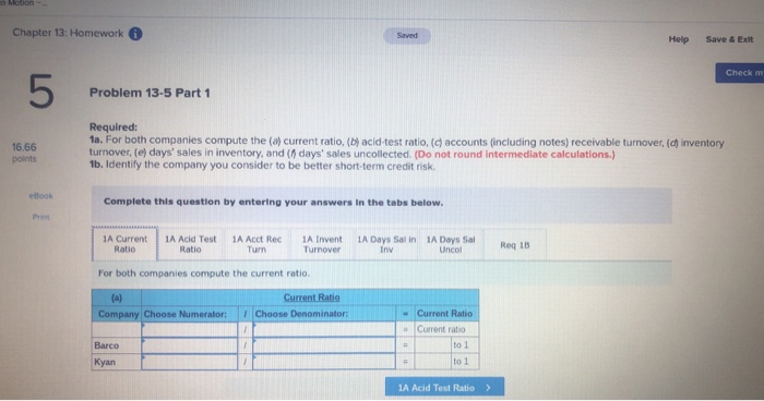 ratio analysis LO A1, P3 The following information applies to the questions