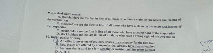 asset is considered as a package of three main attributes: A. Return,