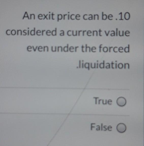 An exit price can be .10 considered a current value even under