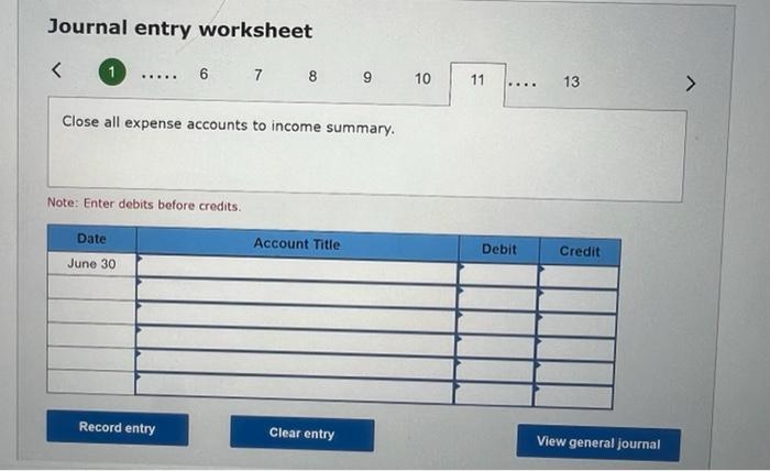 entry worksheet