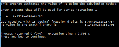 approximated the value of PI manually by calculating this series: Each term