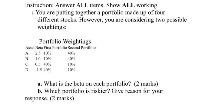  please assist Instruction: Answer ALL items. Show ALL working 1. You