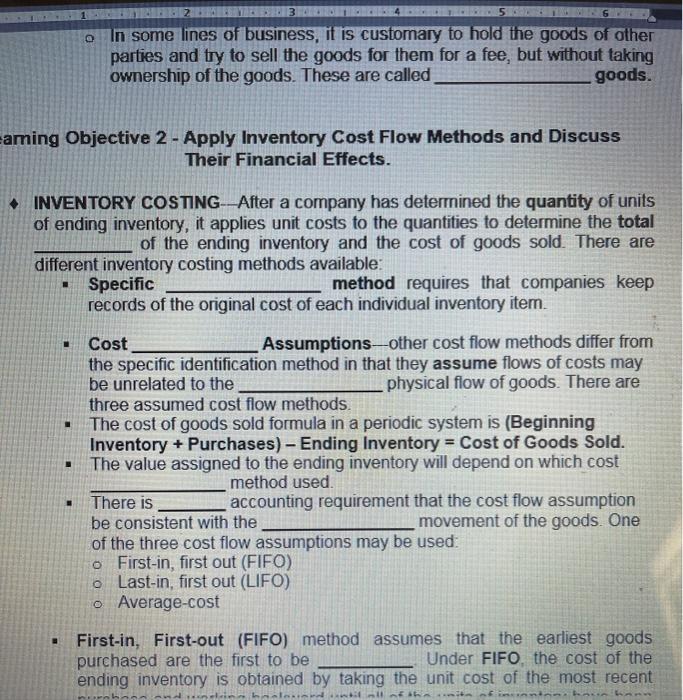 based on its degree of completeness and the determination of inventory amounts.