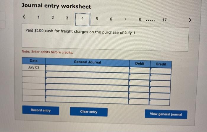 purchase on July 1 in Accounts Payable--Boden.) July 1 Purchased merchandise from