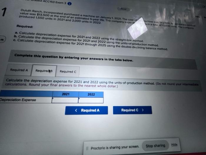 purchened a mochine on Januiry 1,2021 The value was $13,500 at the