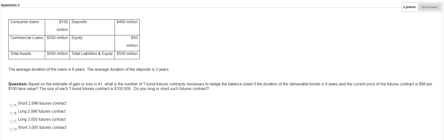 What is the Answer? Question 2 2 points Save Answer Consumer loans