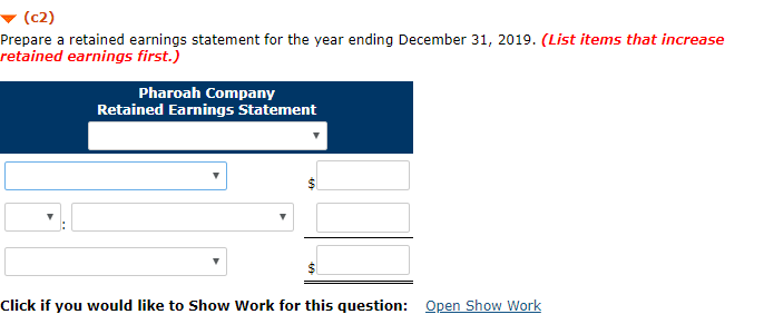 2019, the following transactions occurred 1. Pharoah paid $2,675 interest on the
