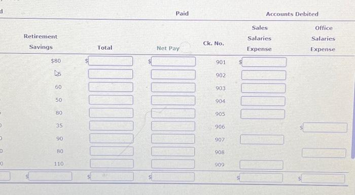 a week are 40 Hours. Enter amount as positive numbers. (Your intermediate