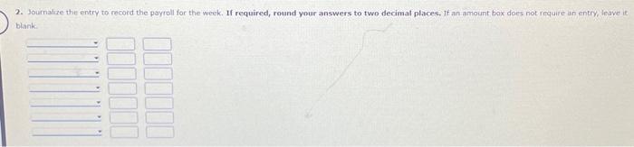 calculations and final answers to two decimal places. 1/2 2/2 The following
