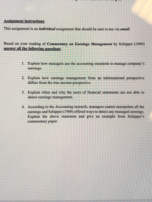  Assignment instructions This assignment is an individual assignment that should be