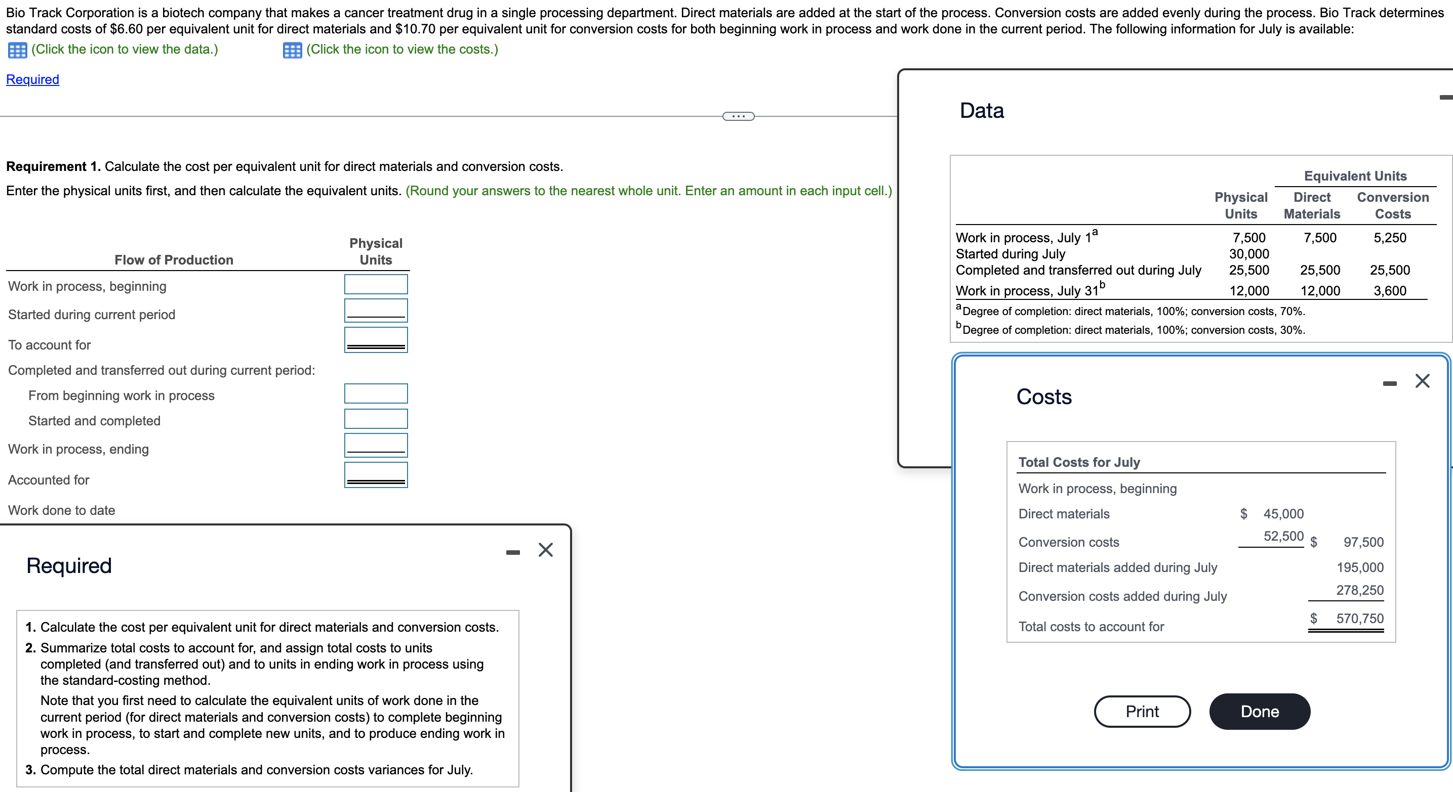  (Click the icon to view the data.) Required Data Requirement 1.