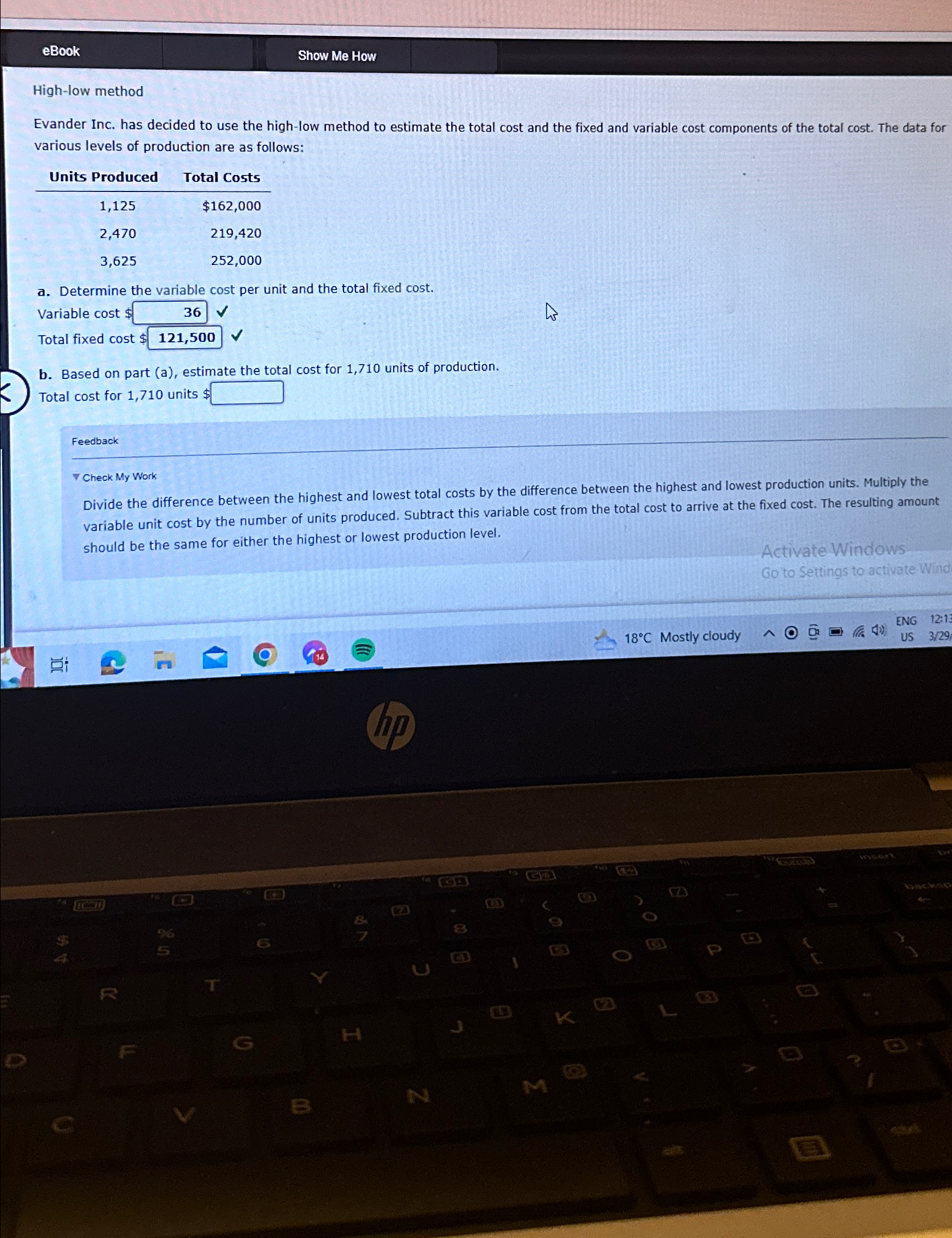  eBook Show Me How High-low method Evander Inc. has decided to