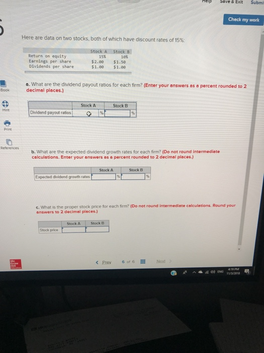  p Save &Exit Submi Check my work Here are data on