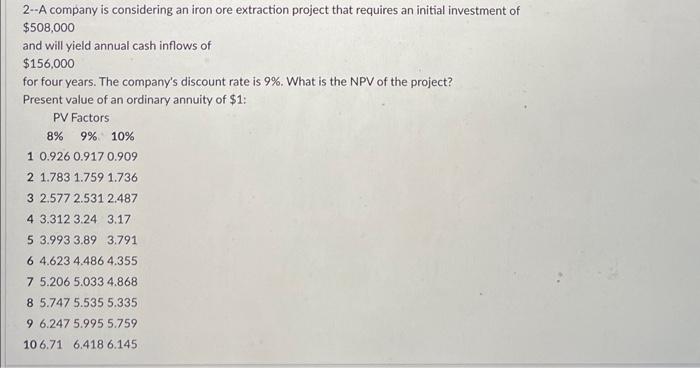 please help me solving this. thank you 2- A company is considering