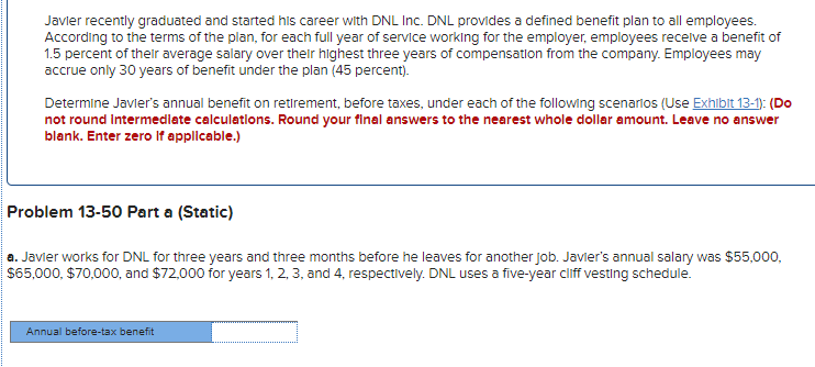 PLEASE ANSWER BOTH PART A and C Javler recently graduated and