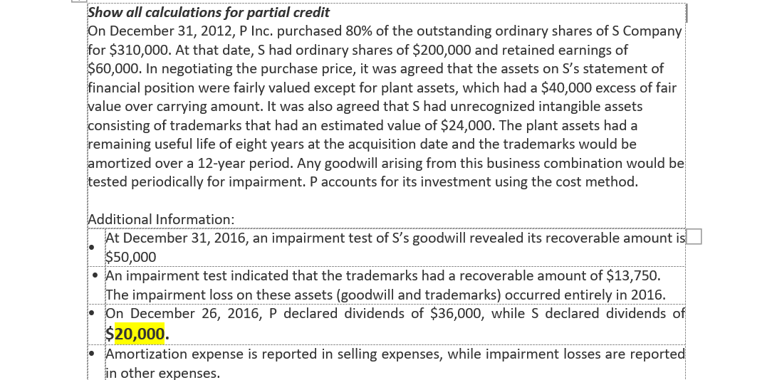 Cost Method: PLEASE FOLLOW THE REQUIRMENTS (the question is provided on the